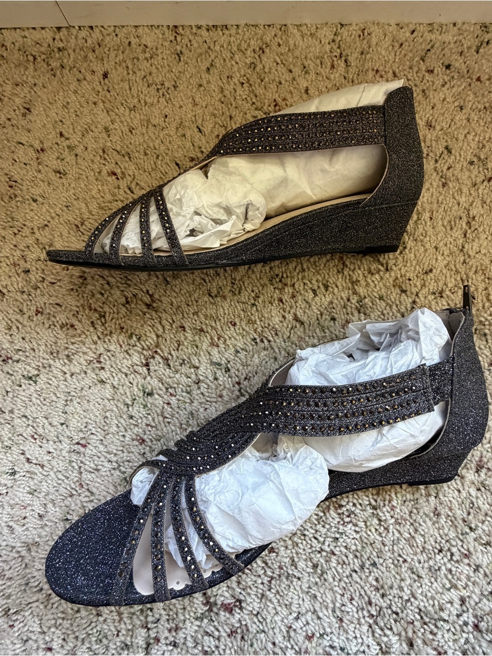 Charter Club Ginifurf Pewter Strappy Women's Dress Sandals - Picture 5 of 6